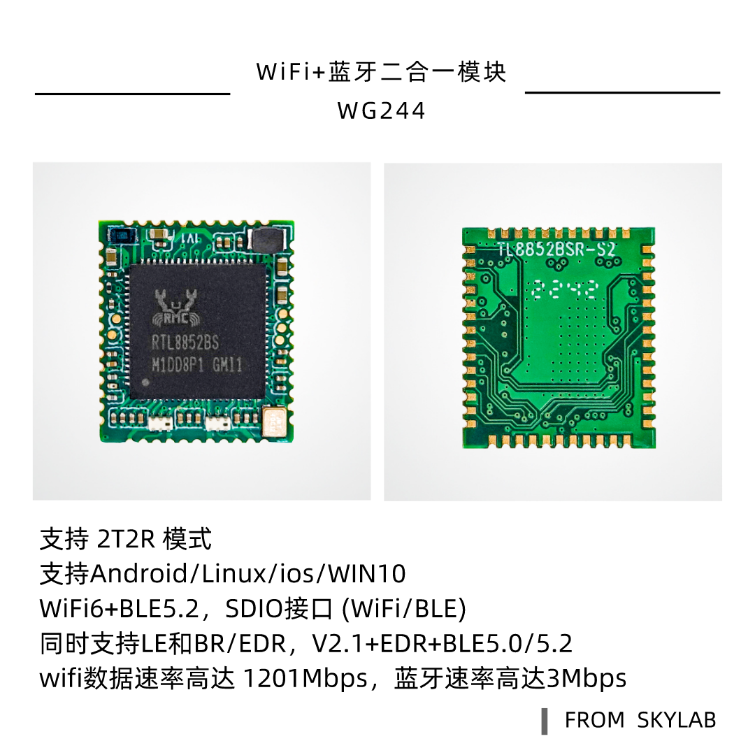 SDIO wifi6模块WG244可以实现哪些功能，SDIO接口wifi蓝牙二合一模块应用场景